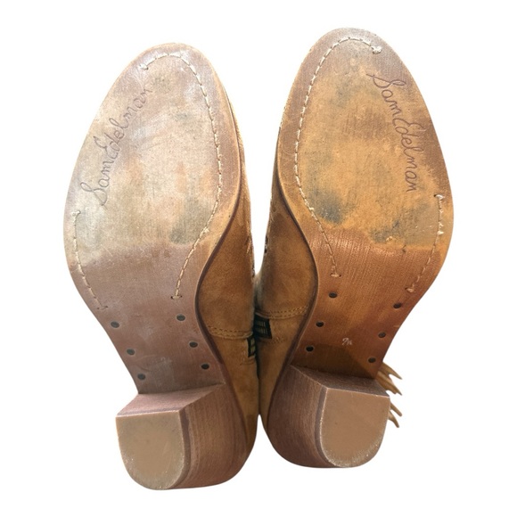 Sam Edelman Letti Tan Ankle Booties with Floral Embroidery - Picture 7 of 7